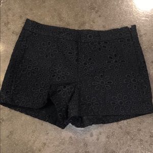 Navy Eyelet Dress Shorts